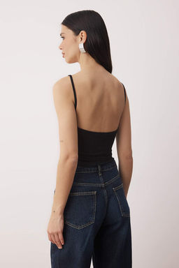 Siyah Par?lt?l? Degaje Yaka Orme Party Bluz TPRAW26BZ00060 - Trendyolmilla фото 4