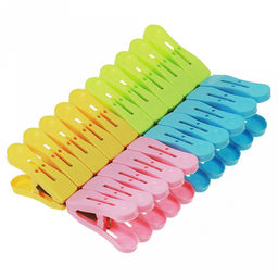 Прищепка пластмассовая 20 штук 6см цветная "Дамка" (Китай)