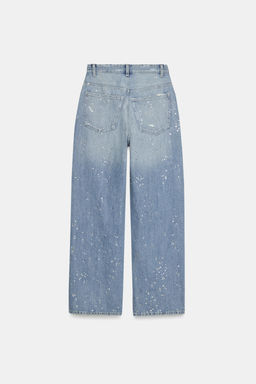 TRF STRAIGHT-LEG RHINESTONE HIGH-WAIST JEANS - Zara фото 7