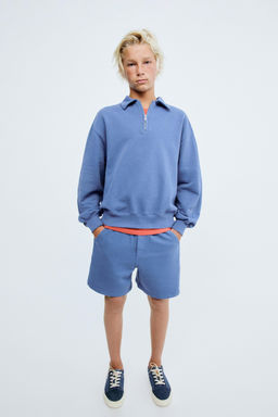 STORIESZ - SUDADERA POLO FELPA CREMALLERA / Azul / Acero - Zara фото 2