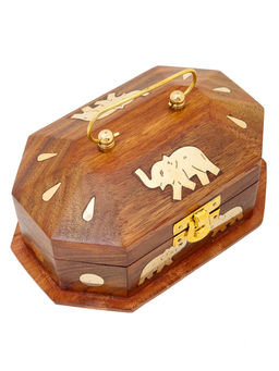 Шкатулка (дерево) резная Сундучок Слон 15х10х9см №Шк5049В - Ганг фото 2