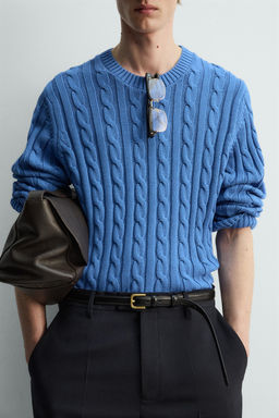 TEXTURED CABLE-KNIT JUMPER - Zara фото 14