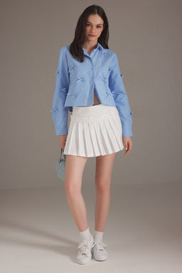 TRENDYOLMILLA Ac?k Pembe Fiyonk Detayl? Gomlek TWOSS25GO00144  фото 2