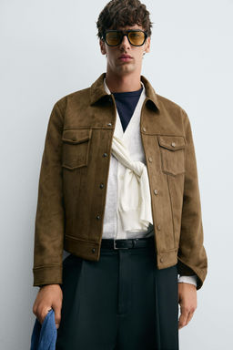 FAUX SUEDE REGULAR FIT JACKET - Zara фото 6