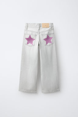 JEANS WIDE LEG ESTRELLA BRILLO / Gris vigor? - Zara фото 2