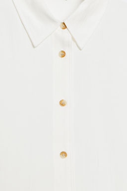 CAMISA CORTA MANGA ANCHA / Blanco