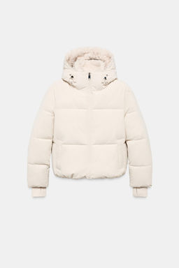 FAUX SHEARLING HOOD WATER-REPELLENT WINDPROOF ANORAK - Zara фото 19