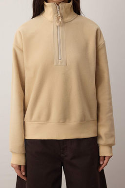 Antrasit Regular/Normal Kal?p Fermuar Detayl? Dik Yaka Polar Kal?n Orme Sweatshirt TWOAW26SW00026 - Trendyolmilla фото 7