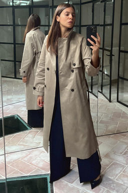 LONG TRENCH COAT WITH BELT - Zara фото 3