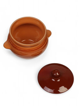 Горшочек для запекания Борисовская керамика «Тигровая», 500 мл, 10×10.5 см, оранжевый