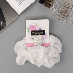 Цена за 6 шт. Резинки для волос «Орбита», набор 2 шт., Ариадна полосы блеск, 9 см, белые