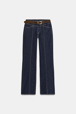 Z1975 STRAIGHT SLIM MID-WAIST BELTED JEANS - Zara фото 7