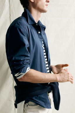 CAMISA RELAXED FIT ALGOD?N ?NDIGO / ?ndigo - Zara фото 5