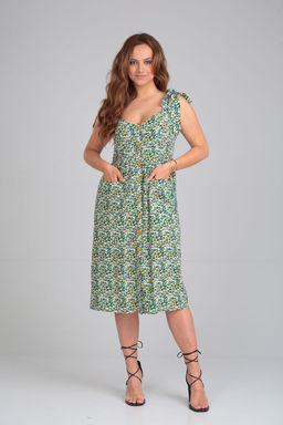 Платье Michel Chic 2130 зеленый, цветы  фото 3