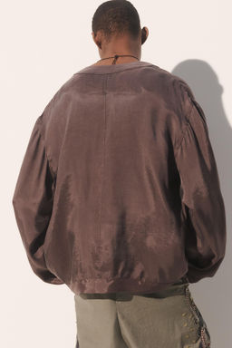 CHAQUETA RELAXED FIT LYOCELL - VISCOSA / Gris - Zara фото 4