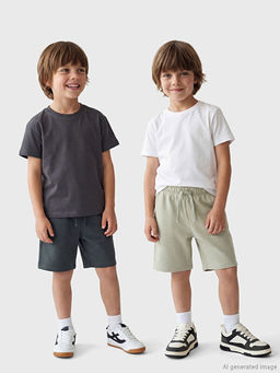 Beli Ba?c?kl? Erkek ?ocuk ?ort 2li