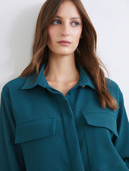 Dokulu Oversize Kad?n G?mlek Tunik