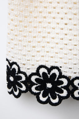 FLORAL CROCHET KNIT SKIRT - Zara фото 4