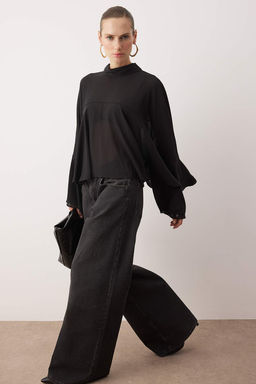 Koyu Kahverengi Volanl? Astars?z Boho Dokuma Bluz TWOAW26BZ00203 - Trendyolmilla фото 6