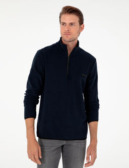 Lacivert Regular Fit Yar_m Fermuarl_ Polar Sweatshirt - Pierre cardin фото 3