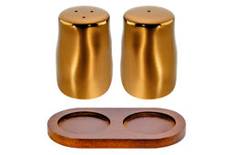 Набор д/специй 2 пр. 13,5*7*9 см Бронза на дерев. подставке - Elan gallery фото 4