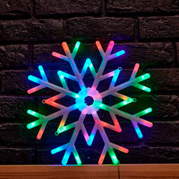 ULD-H4040-048/DTA RGB IP20 SNOWFLAKE Фигура светодиодная Снежинка, 40х40см. Подвесная. 48 светодиодов. RGB свет. Провод прозрачный. TM Uniel - Volpe фото 7