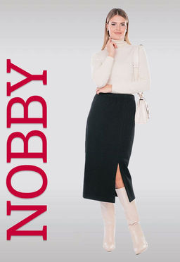 NOBBY, Юбка Ю272-548 (черный вельвет на трикотаже)  фото 7