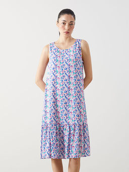 Bisiklet Yaka ?i?ekli Elbise