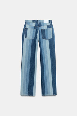 JEANS Z1975 STRAIGHT TIRO MEDIO RAYAS / Azul medio