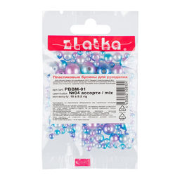 Бусина Zlatka MIX пластик PBBM-01 10 х 10 г 0.2 г №04 ассорти