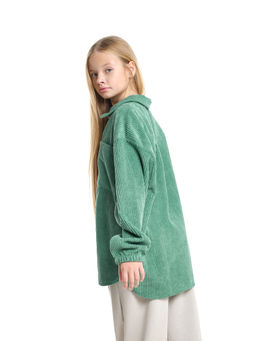 Вельветовая рубашка для девочки 22-7364 бежевый - Mini maxi фото 40