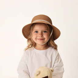 Шляпа для девочки MINAKU с бантом, коричневая, размер 52