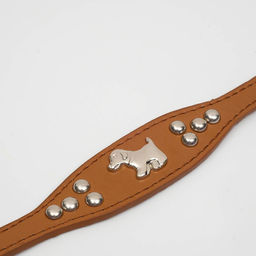 Ошейник-селедка со щенком, 29-32 х 2,5 см, искусственная кожа, коричневый - Пижон фото 3