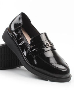 03-DEB103-3 BLACK Лоферы женские (натуральная кожа)