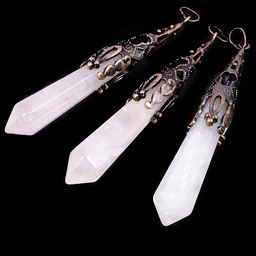 Подвеска натуральный камень Розовый кварц 8см