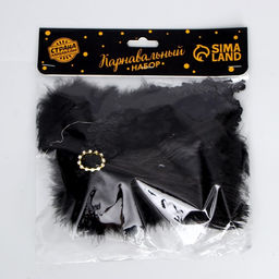 Карнавальный набор Gangster party, повязка на голову с пером, боа - Страна карнавалия фото 6