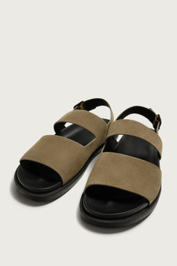 SANDALIA TIRAS PIEL / Gris Topo - Zara фото 2