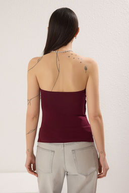Murdum %100 Pamuk Straplez Buzgu/Drape Detayl? Orme Bluz TWOSS25BZ00484