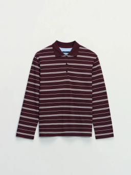 Лонгслив-поло в полоску / Zarina