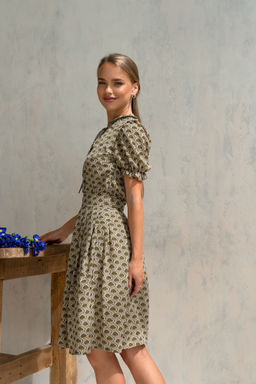 Платье Open Style 5348 коричневый/бежевый/св.коричневый