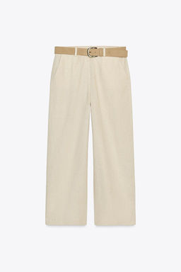 LINEN BLEND CULOTTES WITH BELT - Zara фото 6