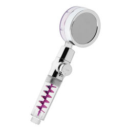 Лейка для душа ZEIN Z4087, микроточки, кнопка «стоп», вентилятор, спираль, фиолетовый/хром