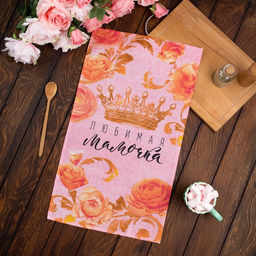 Цена за 2 шт. Полотенце кухонное Любимая мамочка 34*60 см - Доляна фото 2