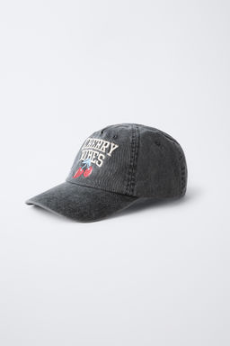 3-14 YEARS/ WASHED EFFECT CHERRY EMBROIDERED CAP - Zara фото 3