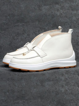 01-5281-2 WHITE Ботинки демисезонные женские (натуральная кожа, байка)