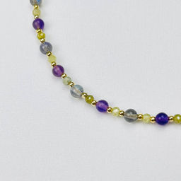 Колье для "Овна" из Лабрадора, Аметиста и Граната "Гроссуляр" 38 см +