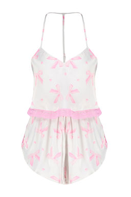 Trendyolmilla Siyah Dantelli Ip Ask?l? Crop Saten Sortlu Dokuma Pijama Tak?m? THMSS22PT0264 фото 31