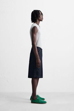 BAGGY FIT DENIM BERMUDA SHORTS WITH STITCHING - Zara фото 4