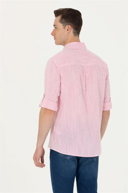 U. S. Polo Assn Мужская белая рубашка в розовую полоску - U.s. polo assn фото 12