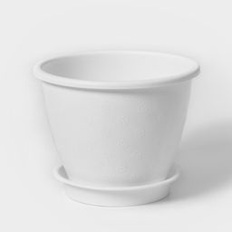 Цена за 3 шт. Горшок для цветов с поддоном «Цветочек», 1.2 л, d=15 см, пластиковый, белый